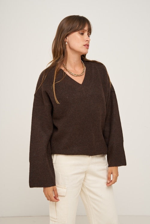 Pull marron - SYLVIE