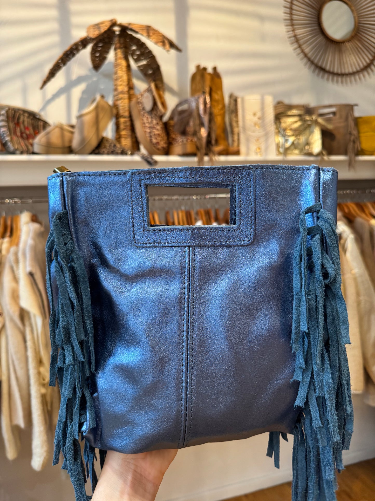 Sac bleu brillant - MARTINE