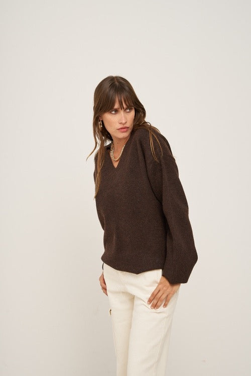 Pull marron - SYLVIE