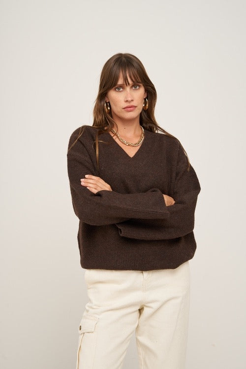 Pull marron - SYLVIE